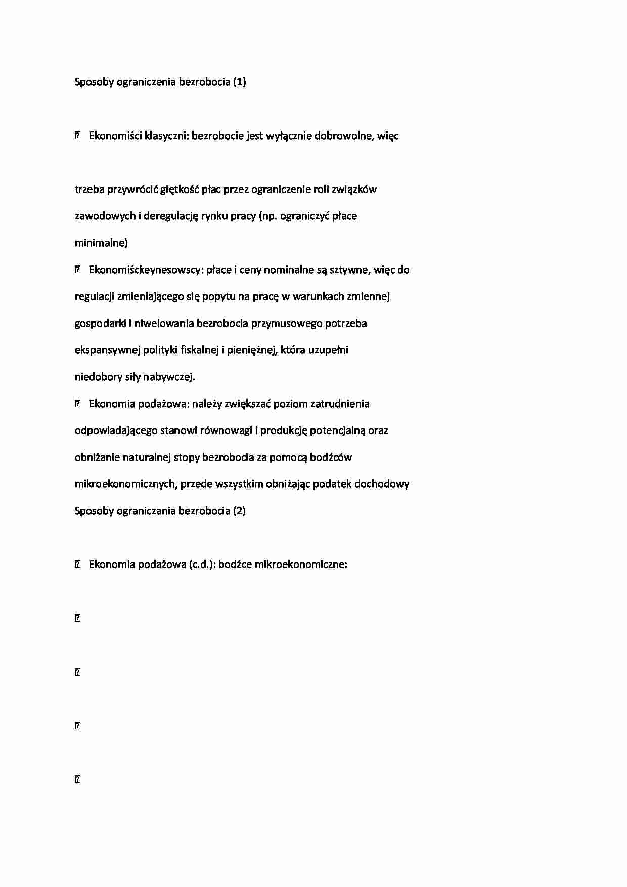 Makroekonomia - pojęcie bezrobocia - strona 1