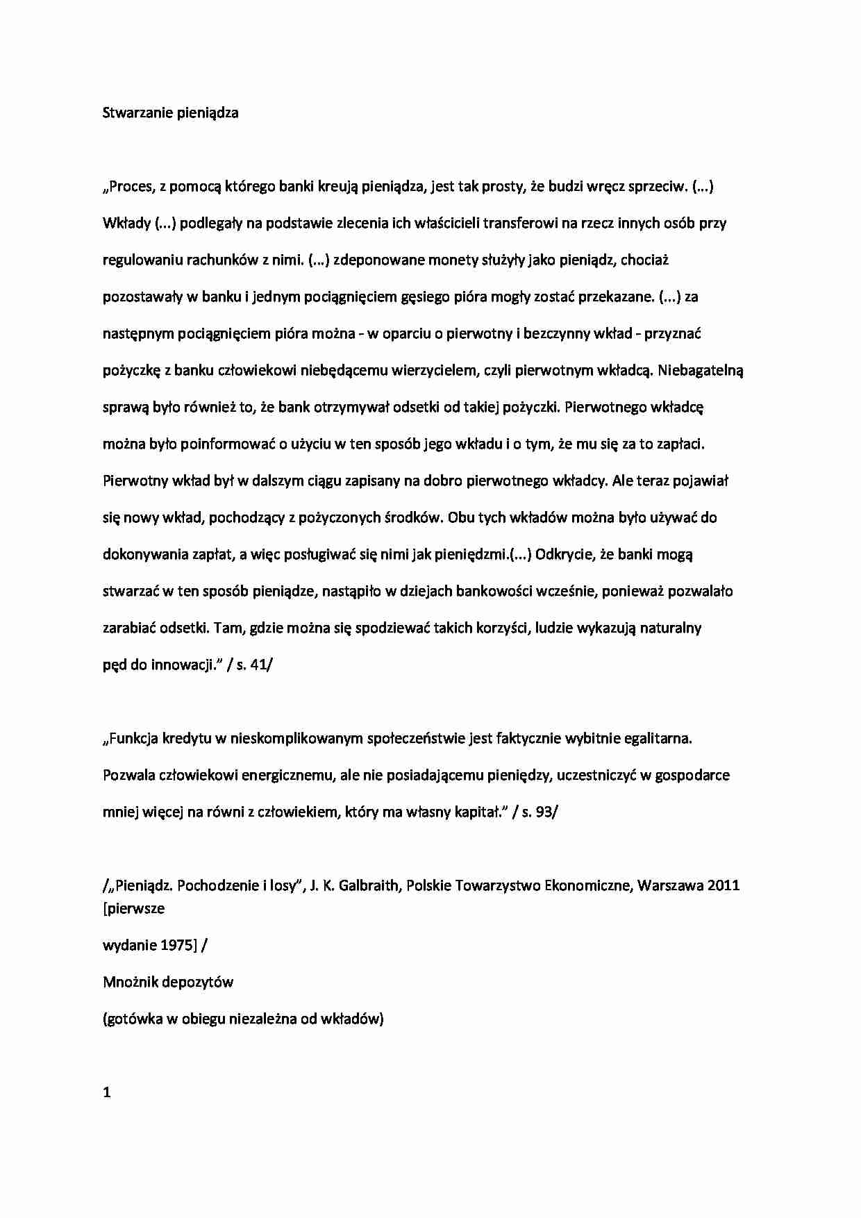 Makroekonomia - kreacja pieniądza - strona 1