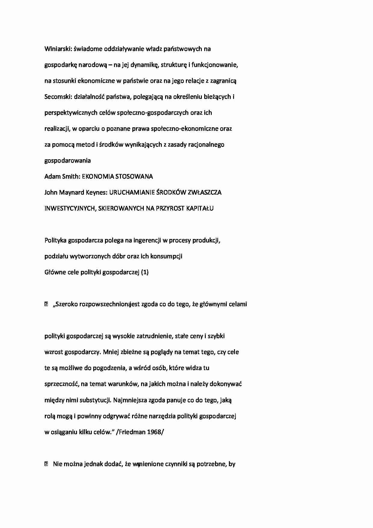 Makroekonomia - polityka gospodarcza - strona 1