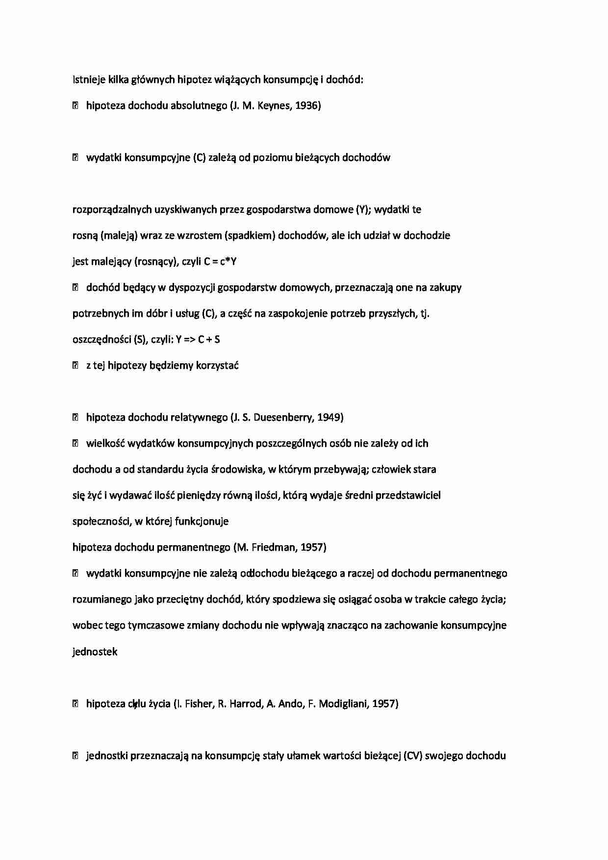 Makroekonomia - popyt konsumpcyjny - strona 1