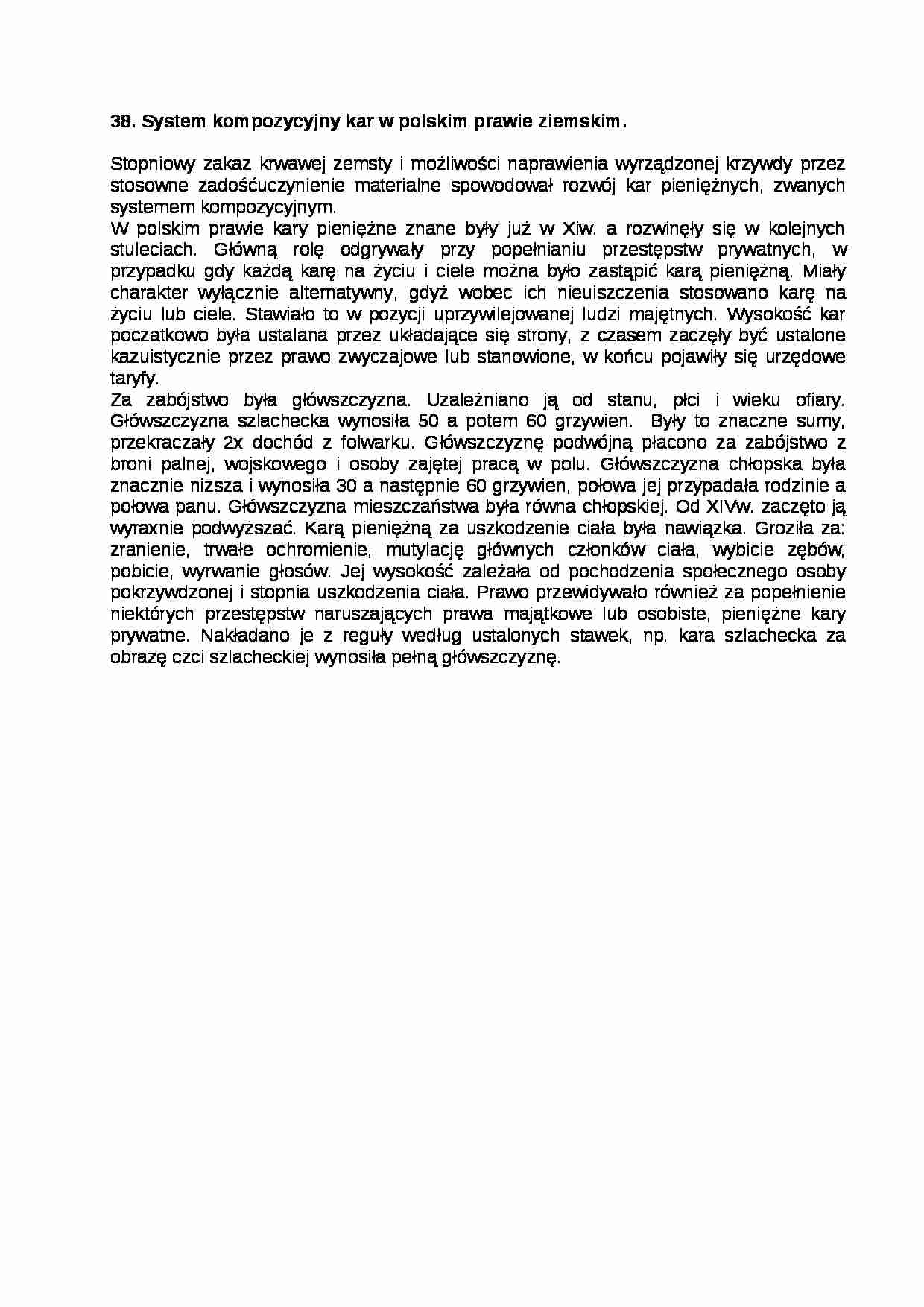 System kompozycyjny kar w polskim prawie ziemskim. - Prawo  - strona 1