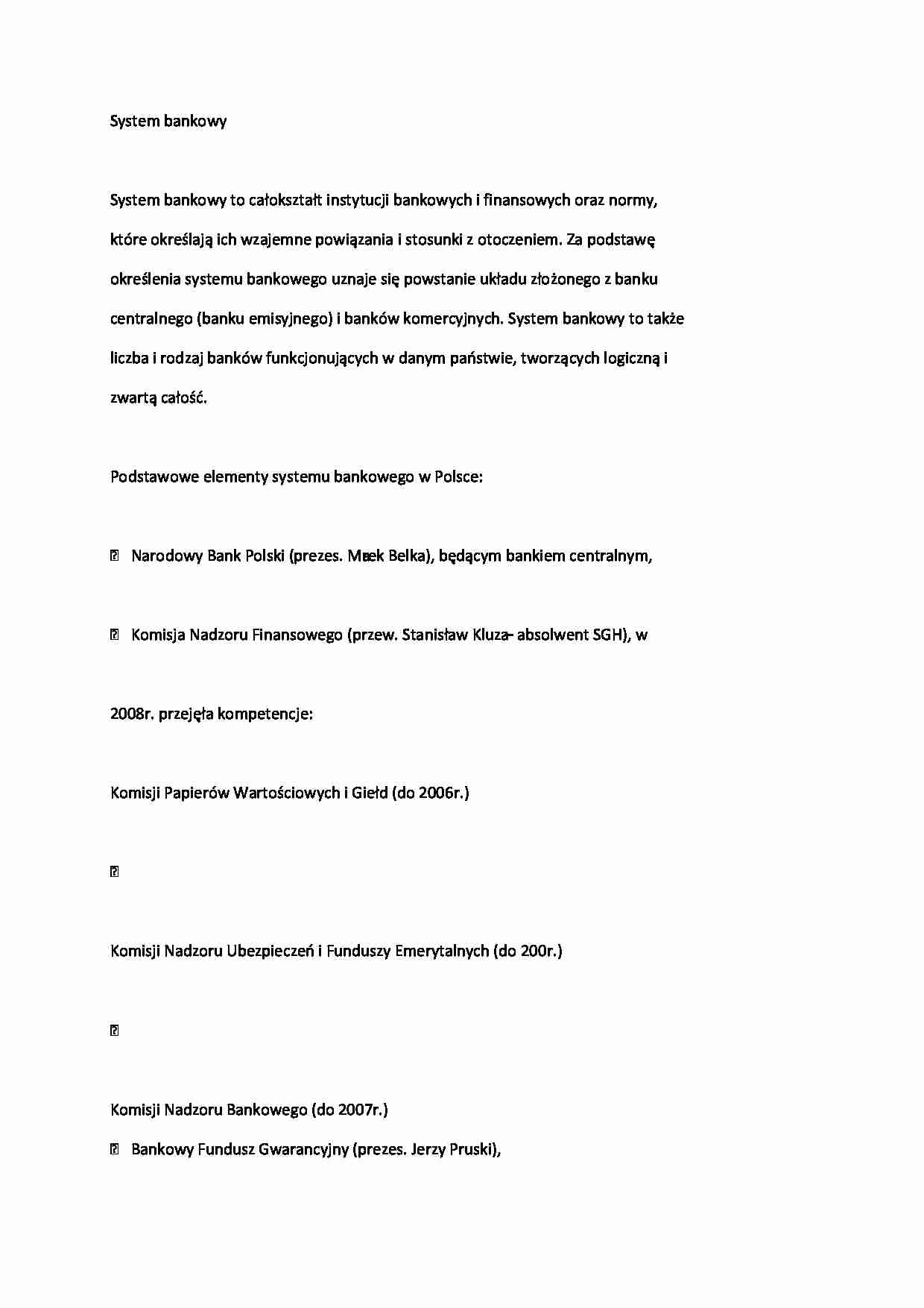 Makroekonomia - system bankowy - strona 1