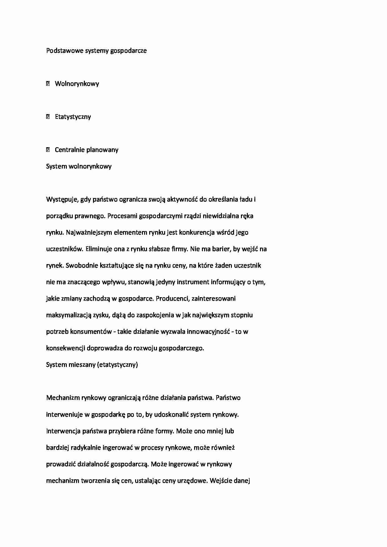 Makroekonomia - Systemy gospodarcze - strona 1