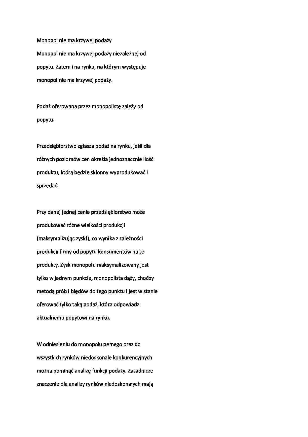 Mikroekonomia - pojecie monopolu - strona 1