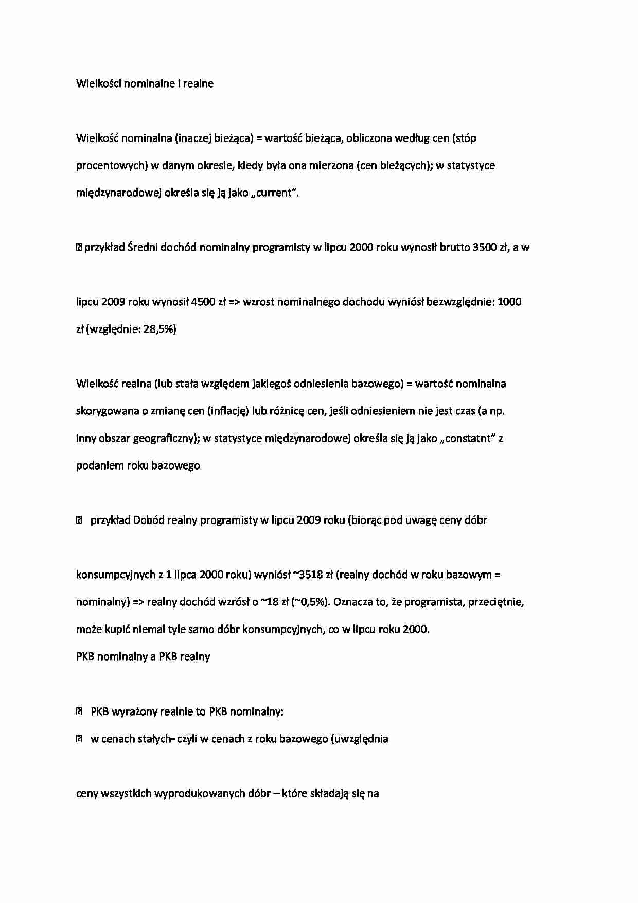 Wartości nominalne i realne - strona 1