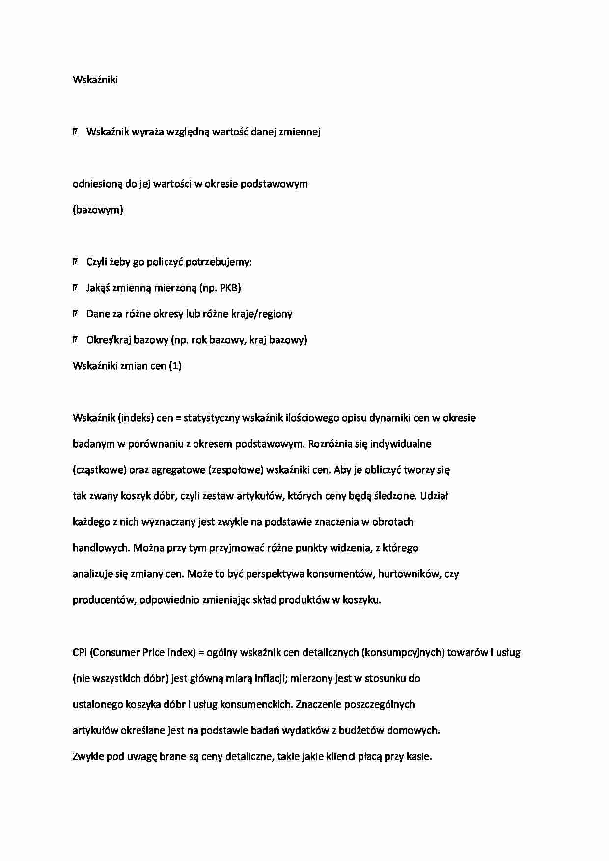 Wskaźniki w ekonomii - strona 1