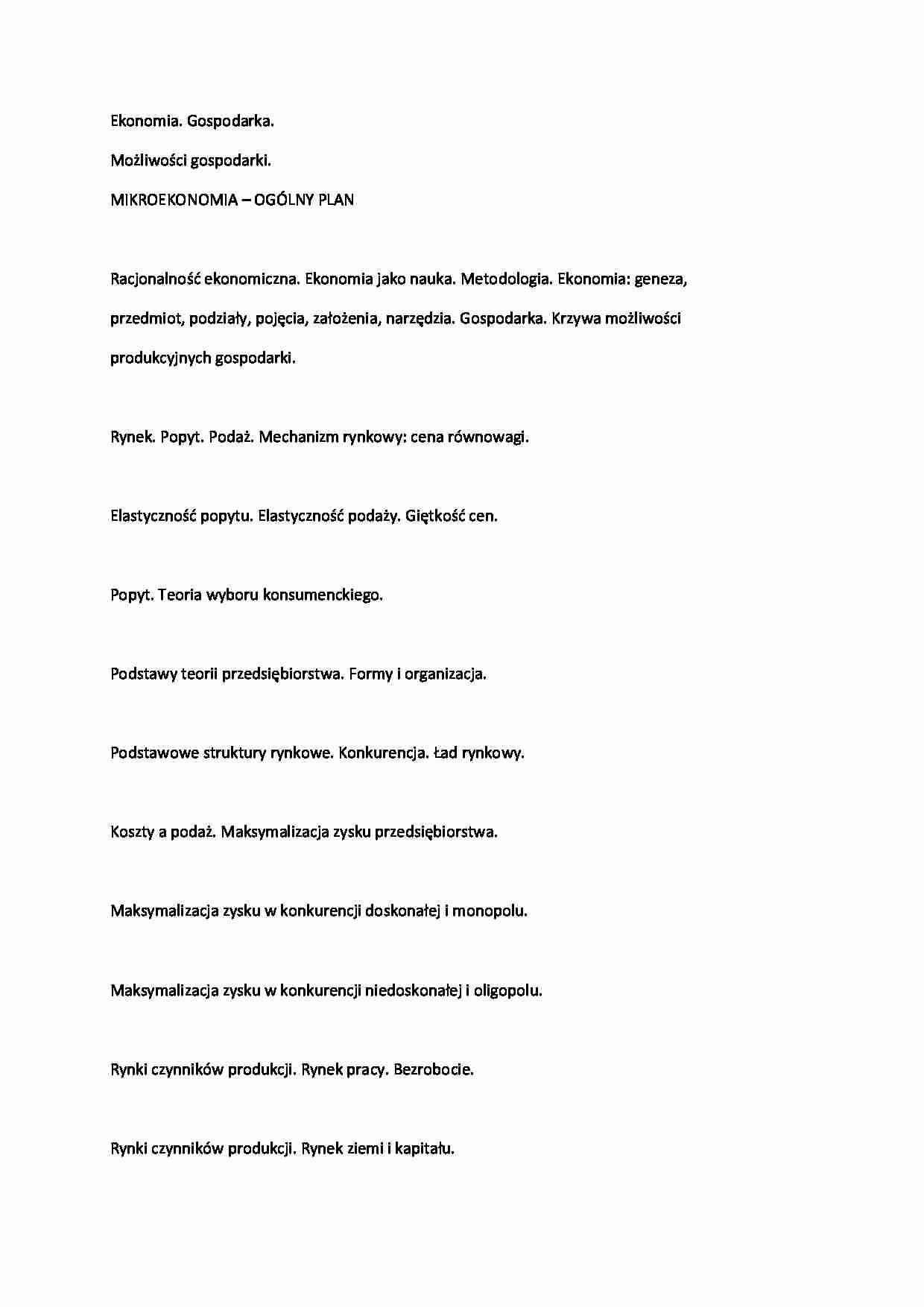 Mikroekonomia - wykład 1 - strona 1