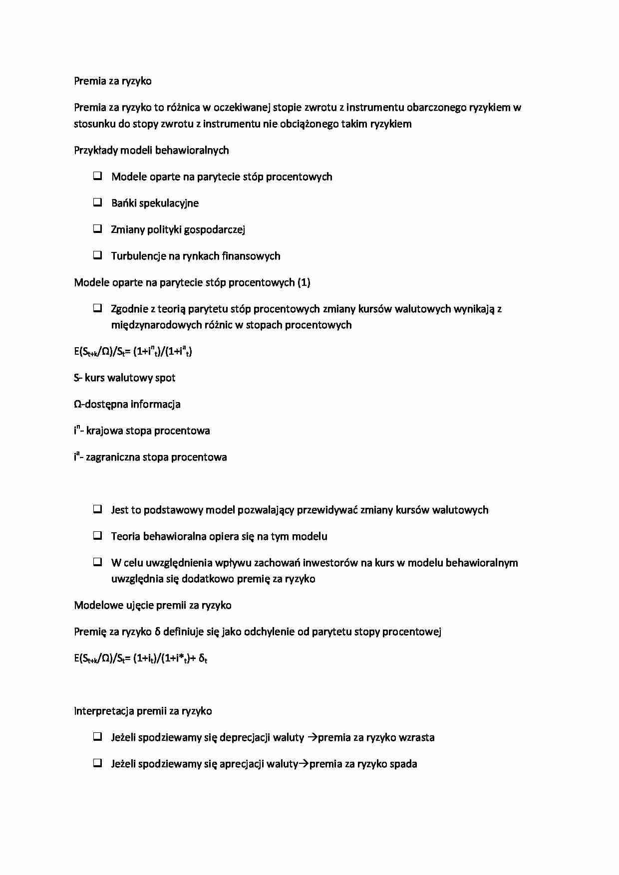 Finanse - wykład 6b - Premia za ryzyko - strona 1