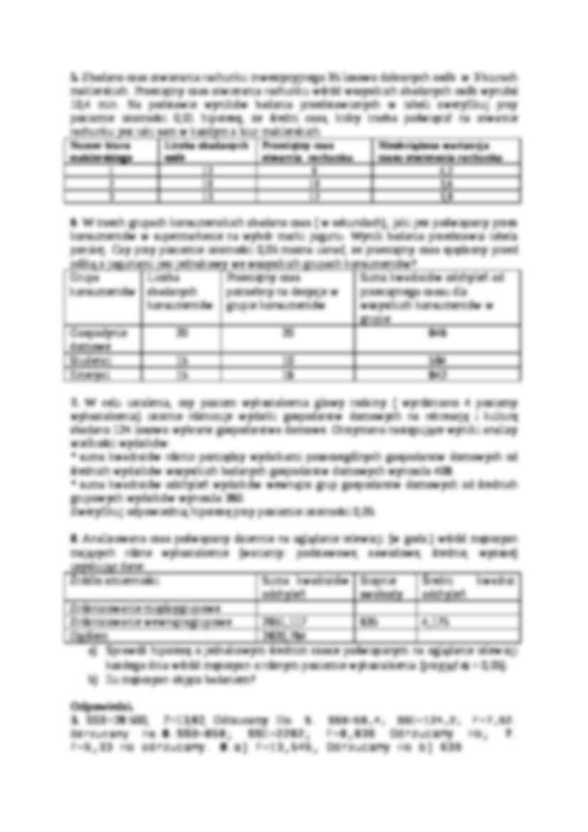 Analiza wariancji - zadania 1 - strona 2
