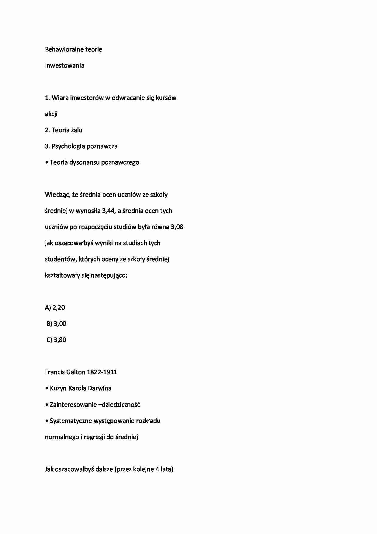 Finanse behawioralne 4 - strona 1