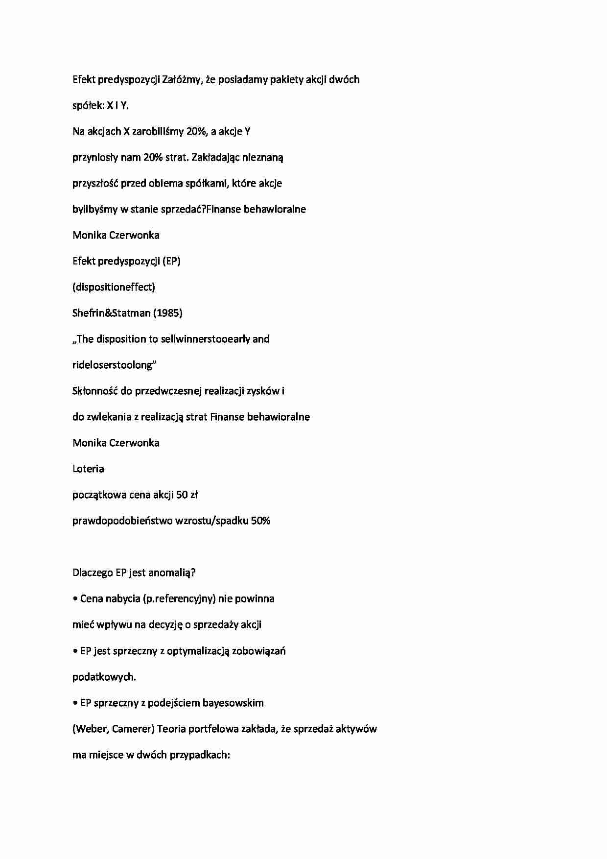 Finanse behawioralne 5 - strona 1
