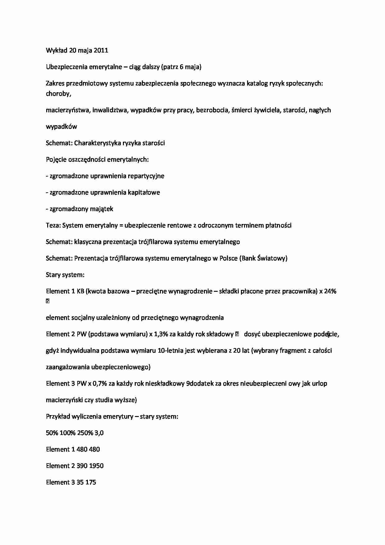 Ubezpieczenia - wykład 12 - strona 1