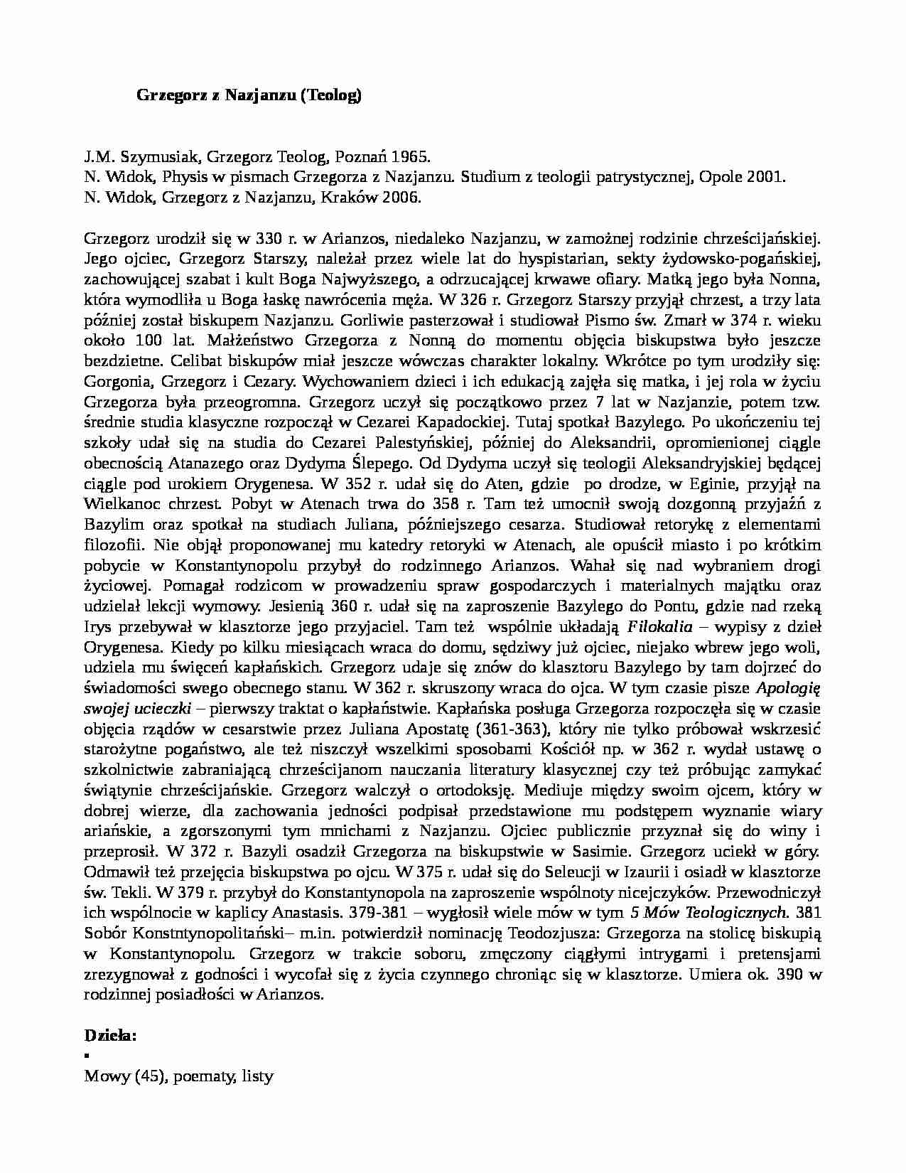Grzegorz z Nazjanzu - strona 1