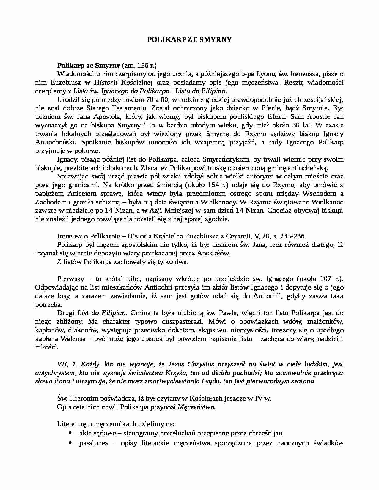 Polikarp ze Smyrny - strona 1
