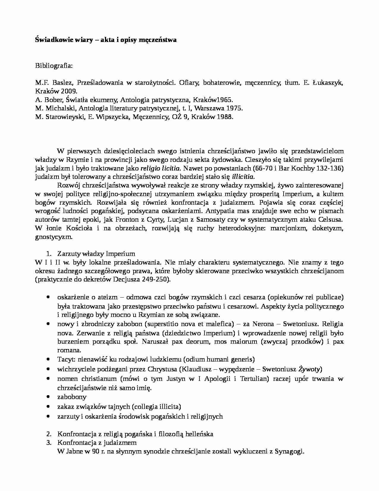 Świadkowie wiary - akta i opisy męczeństwa - strona 1