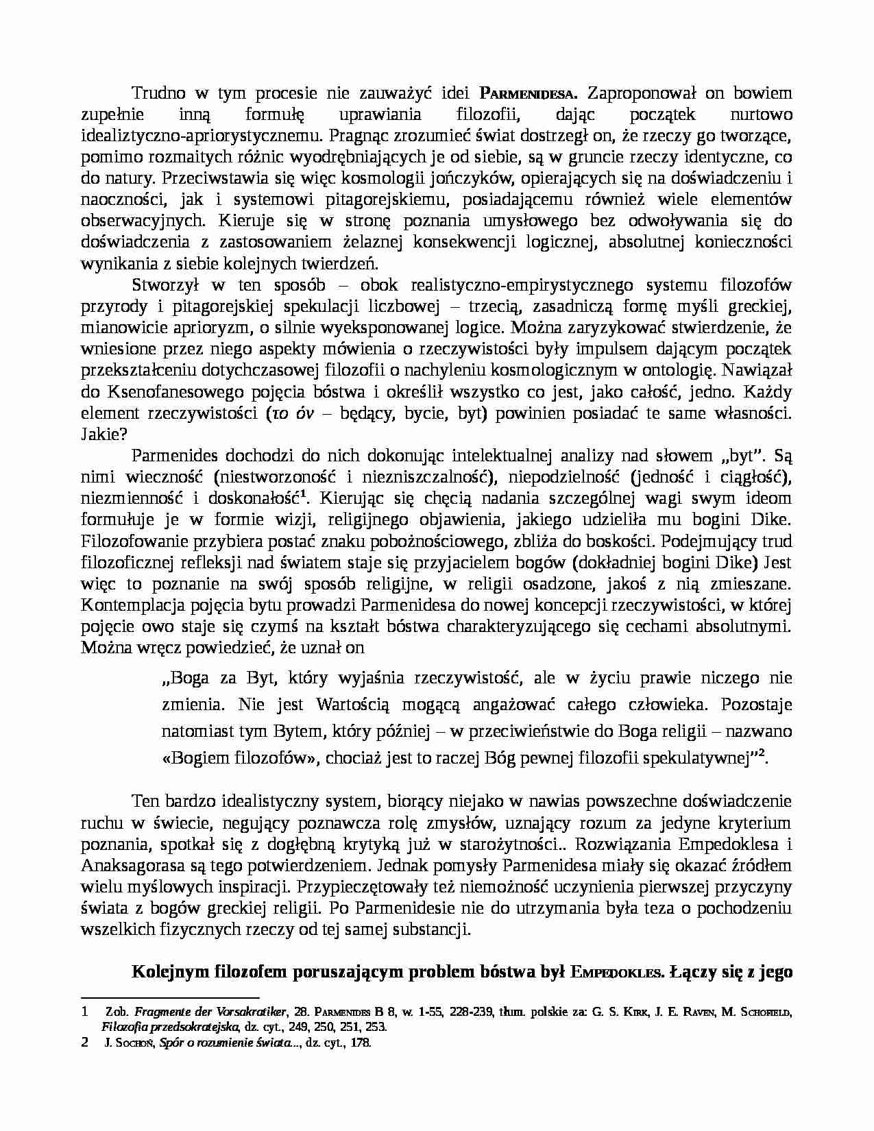 Parmenides - życie i poglądy - strona 1