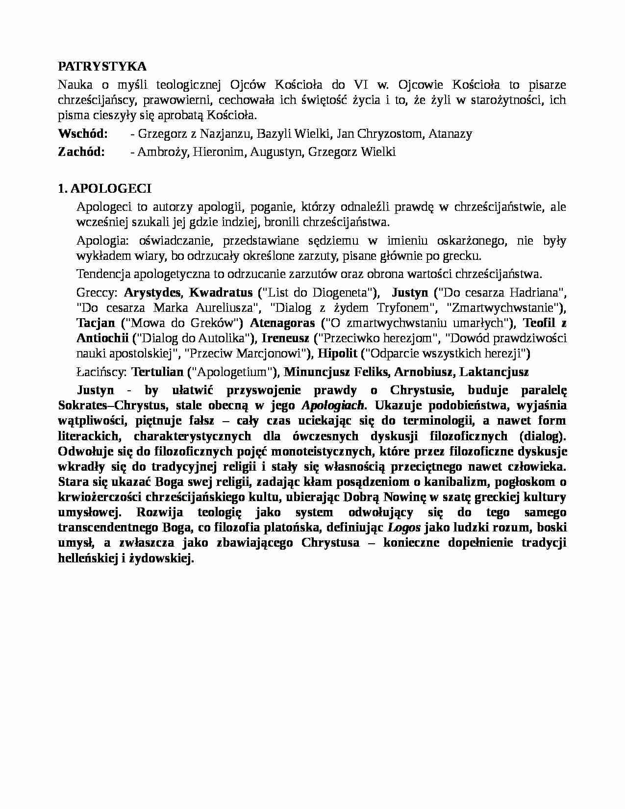 Patrystyka i apologeci - strona 1