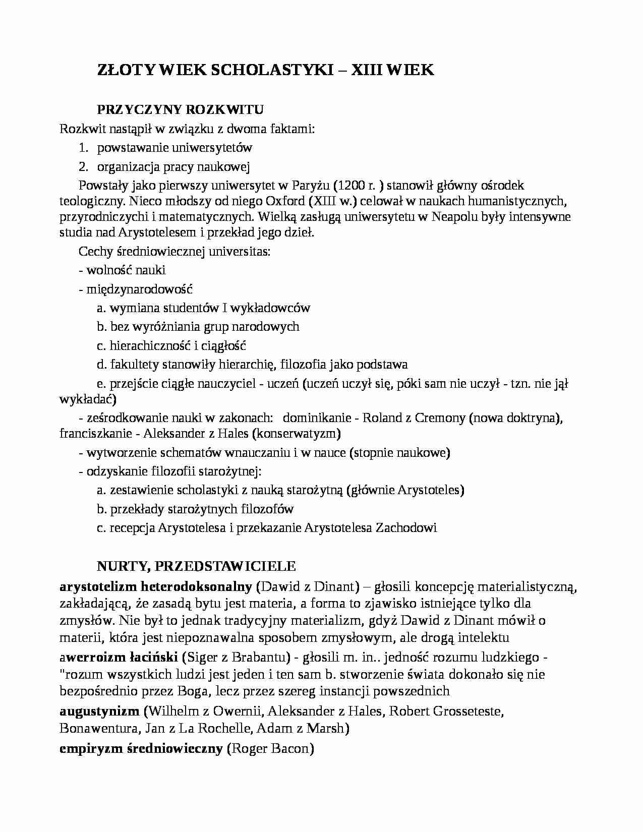 Złoty wiek scholastyki - XIII wiek - strona 1