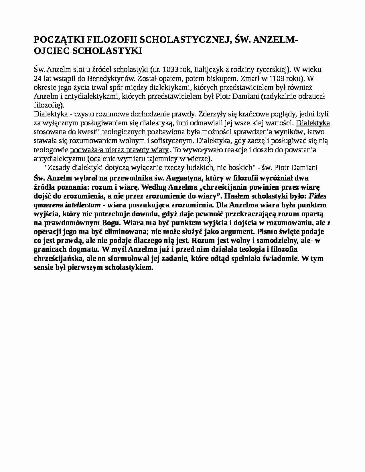 Początki filozofii scholastycznej - strona 1
