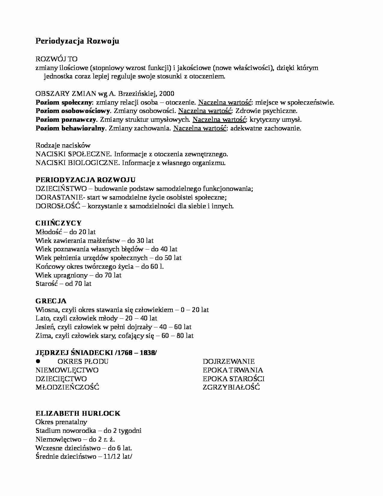 Periodyzacja Rozwoju - strona 1