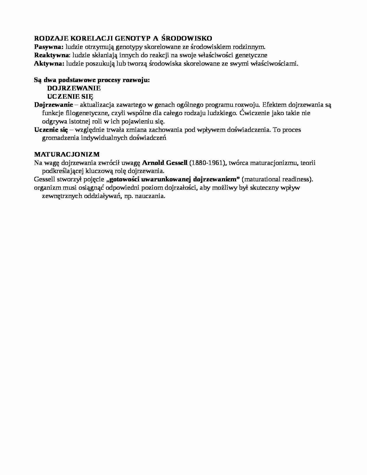 Rodzaje korelacji genotyp a środowisko - strona 1