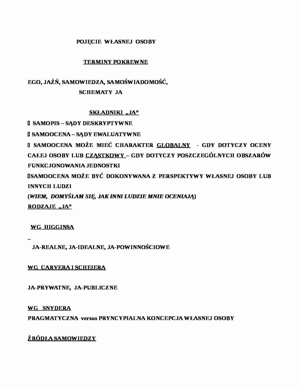 Pojęcie własnej osoby - strona 1