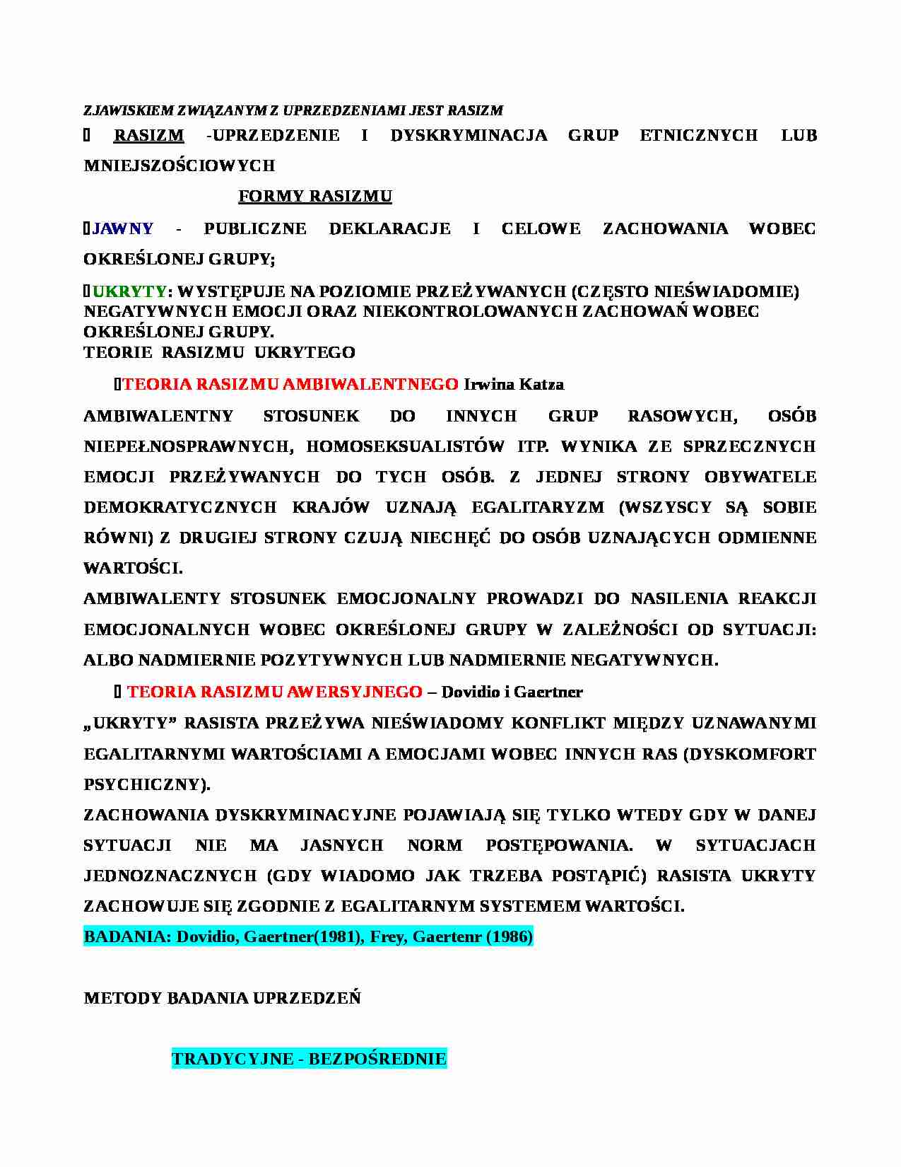 Uprzedzenia-rasizm - strona 1