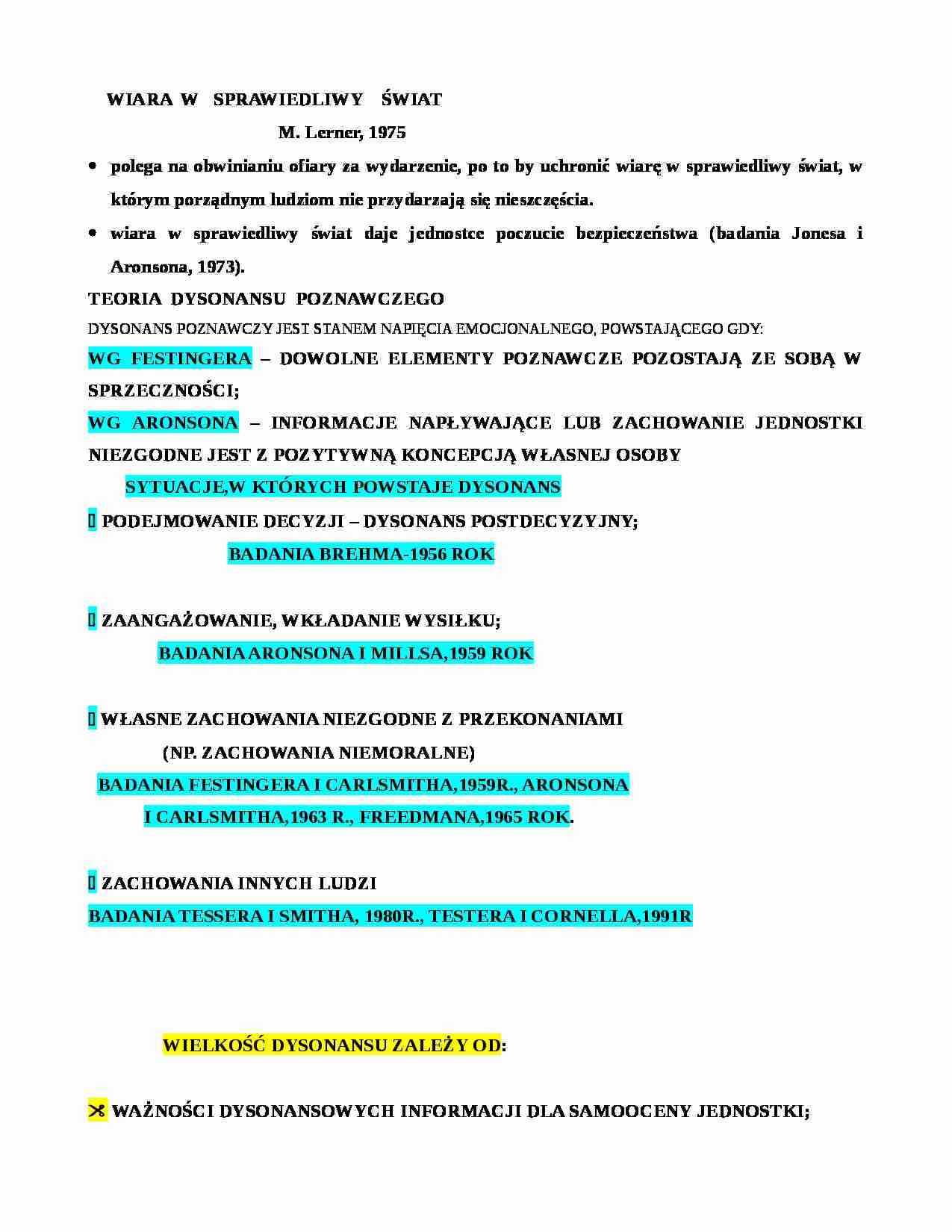 Wiara w sprawiedliwy świat-opracowanie - strona 1