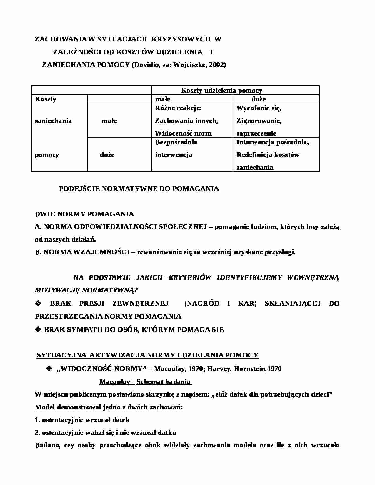 Zachowania w sytuacjach kryzysowych - strona 1