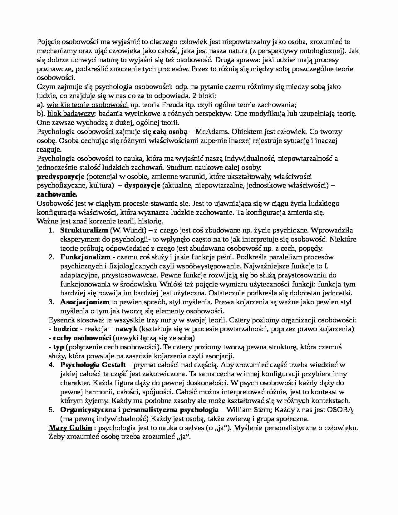 Osobowość-opracowania - strona 1