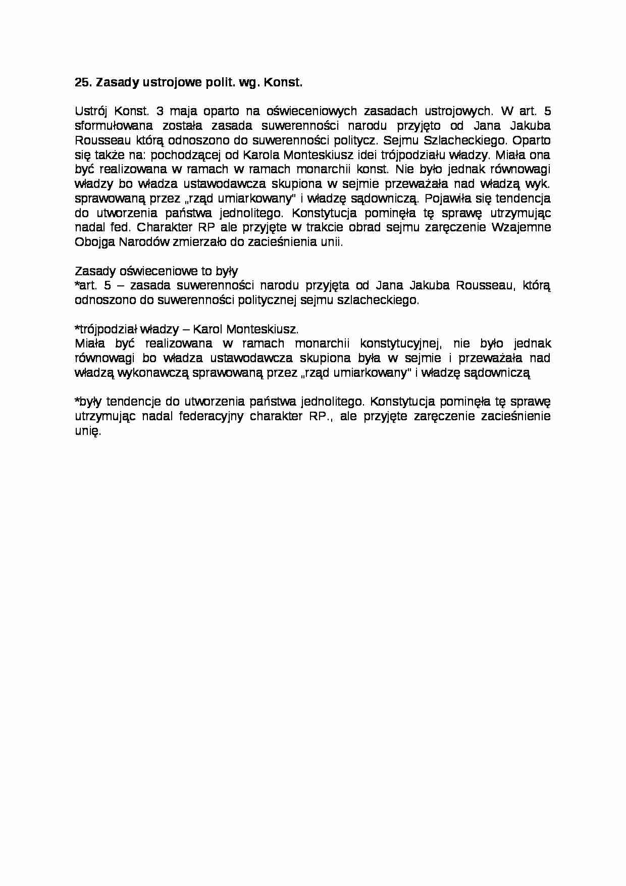 Zasady ustrojowe polit. wg. Konst. - Prawo  - strona 1