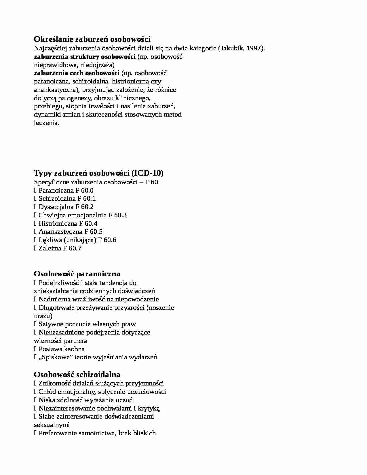 Określanie zaburzeń osobowości - strona 1