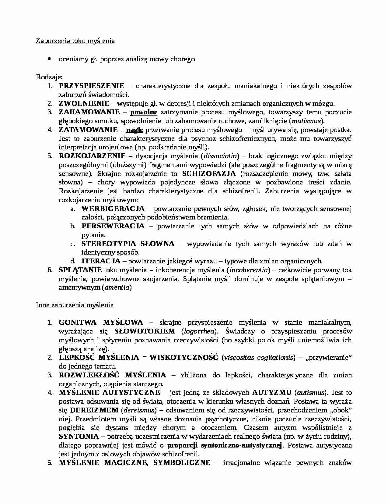 Zaburzenia toku myślenia - strona 1