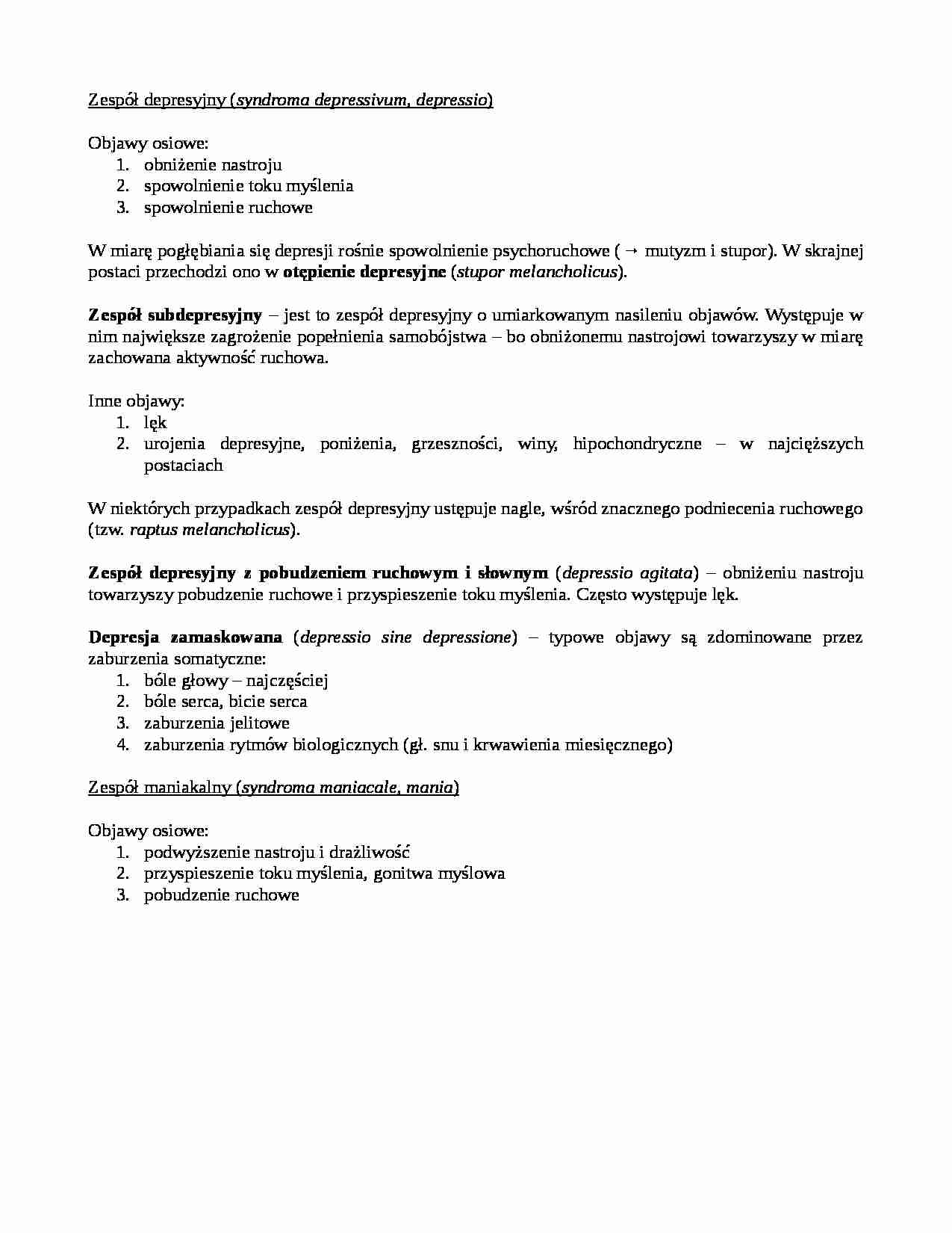 Zespół depresyjny - strona 1