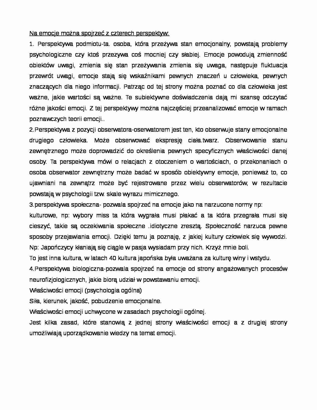Cztery perspektywy emocji - strona 1