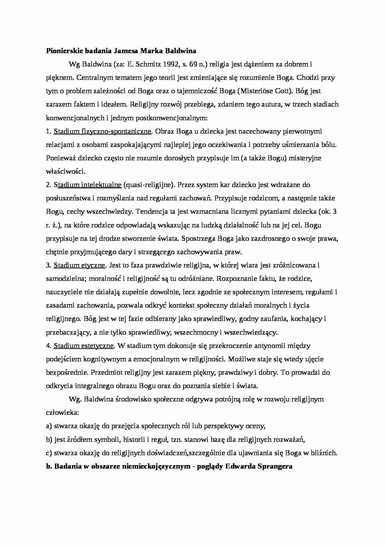 Pionierskie badania Jamesa Marka Baldwina - strona 1