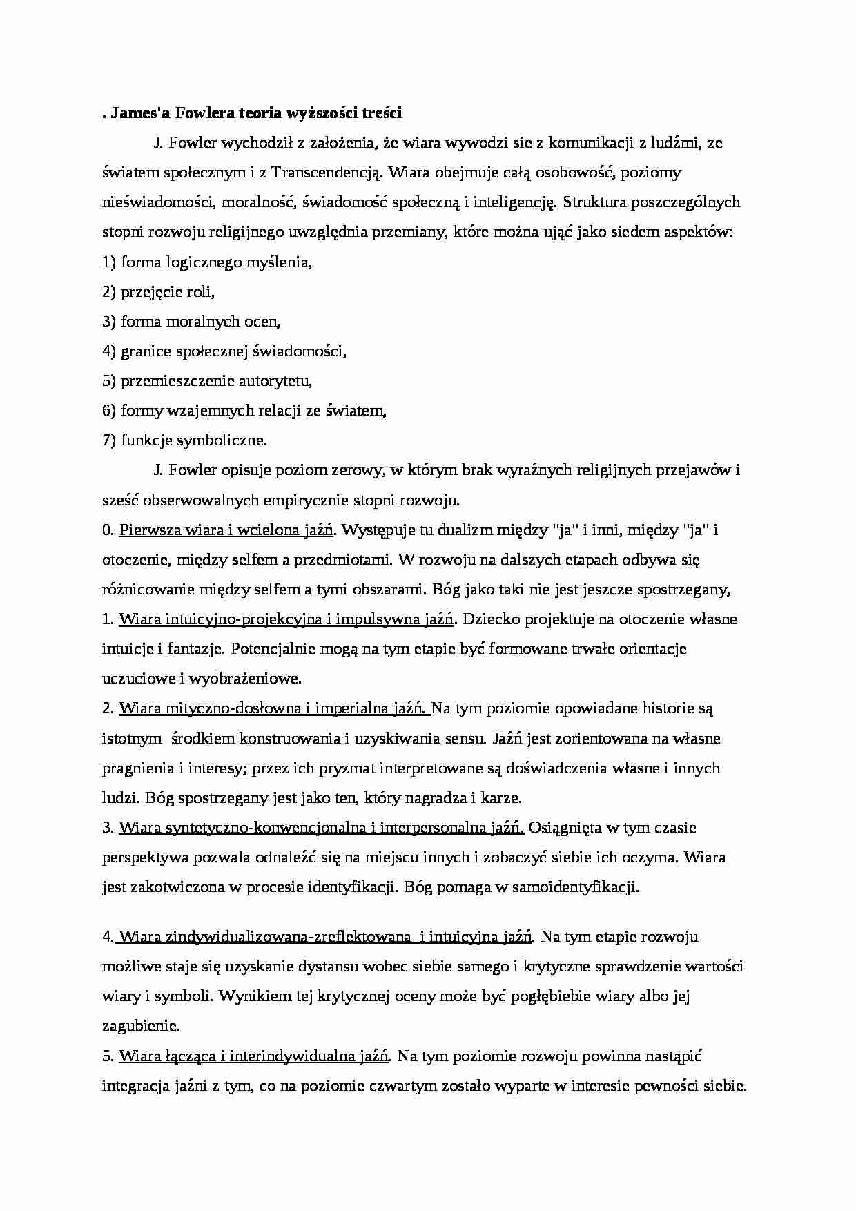 James'a Fowlera teoria wyższości treści - strona 1