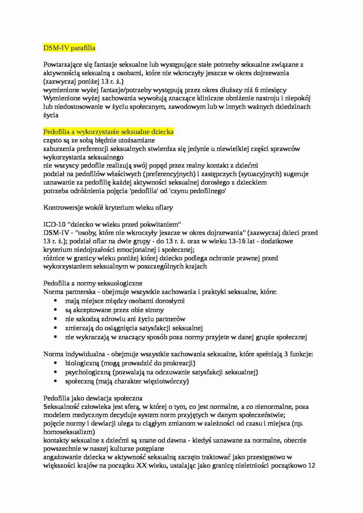 DSM-IV parafilia - strona 1