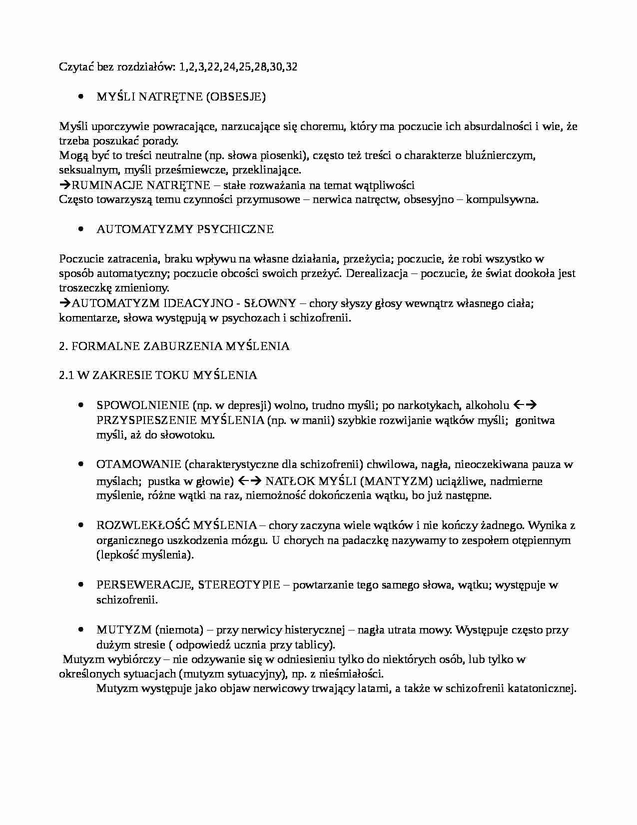 Myśli natrętne-opracowanie - strona 1