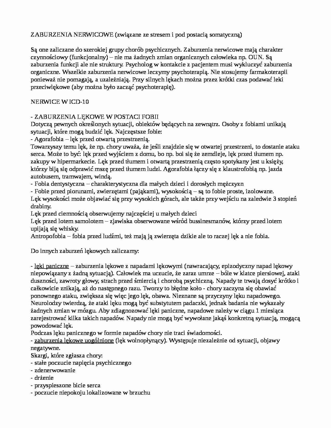 Zaburzenia nerwicowe - strona 1