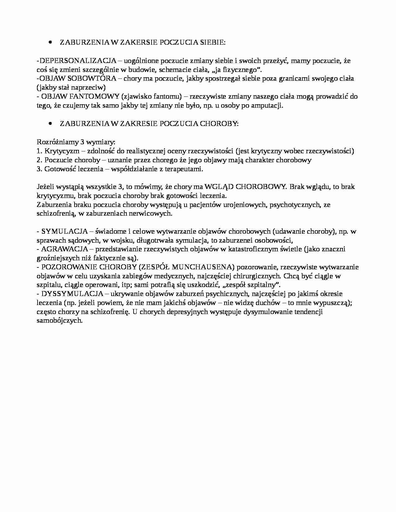 Zaburzenia w zakresie poczucia siebie - strona 1
