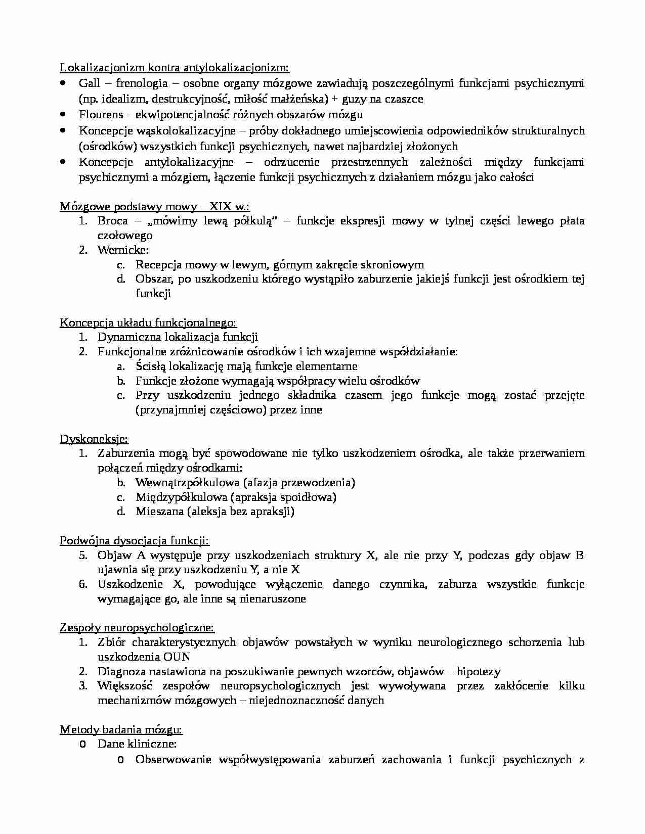 Lokalizacjonizm kontra antylokalizacjonizm - strona 1