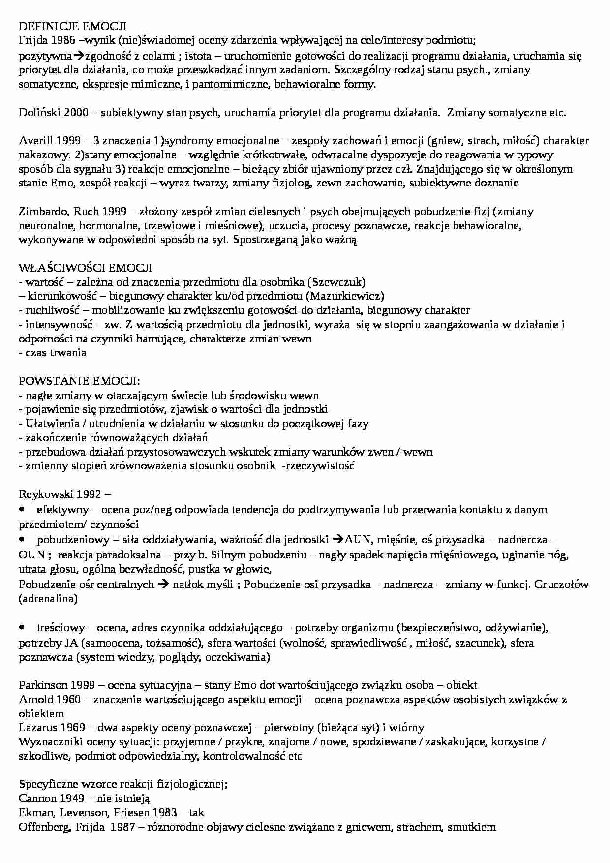 Definicje emocji - strona 1
