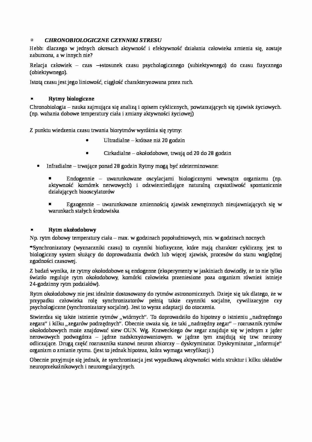 Chronobiologiczne czynniki stresu - strona 1