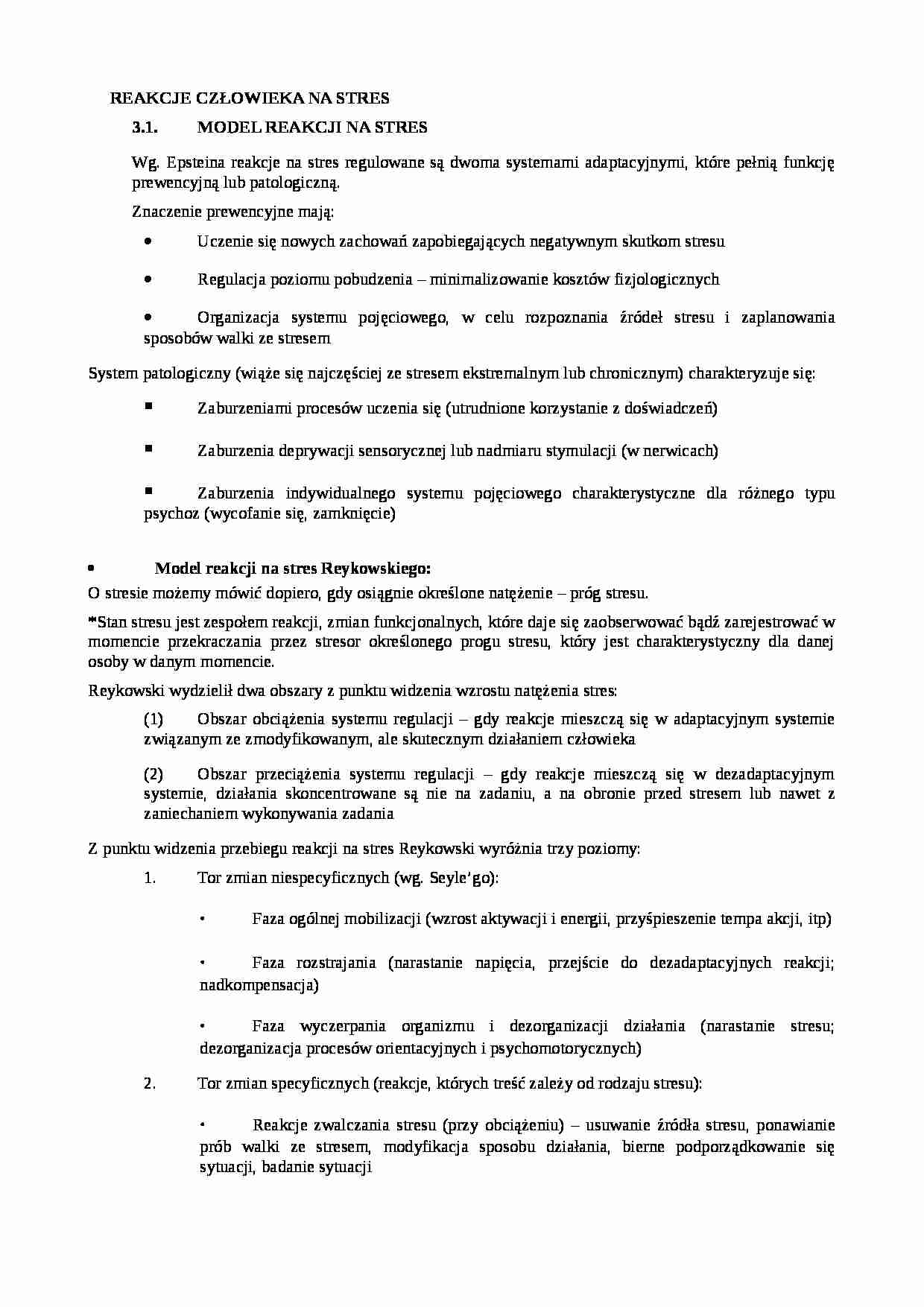 Reakcja człowieka na stres - strona 1