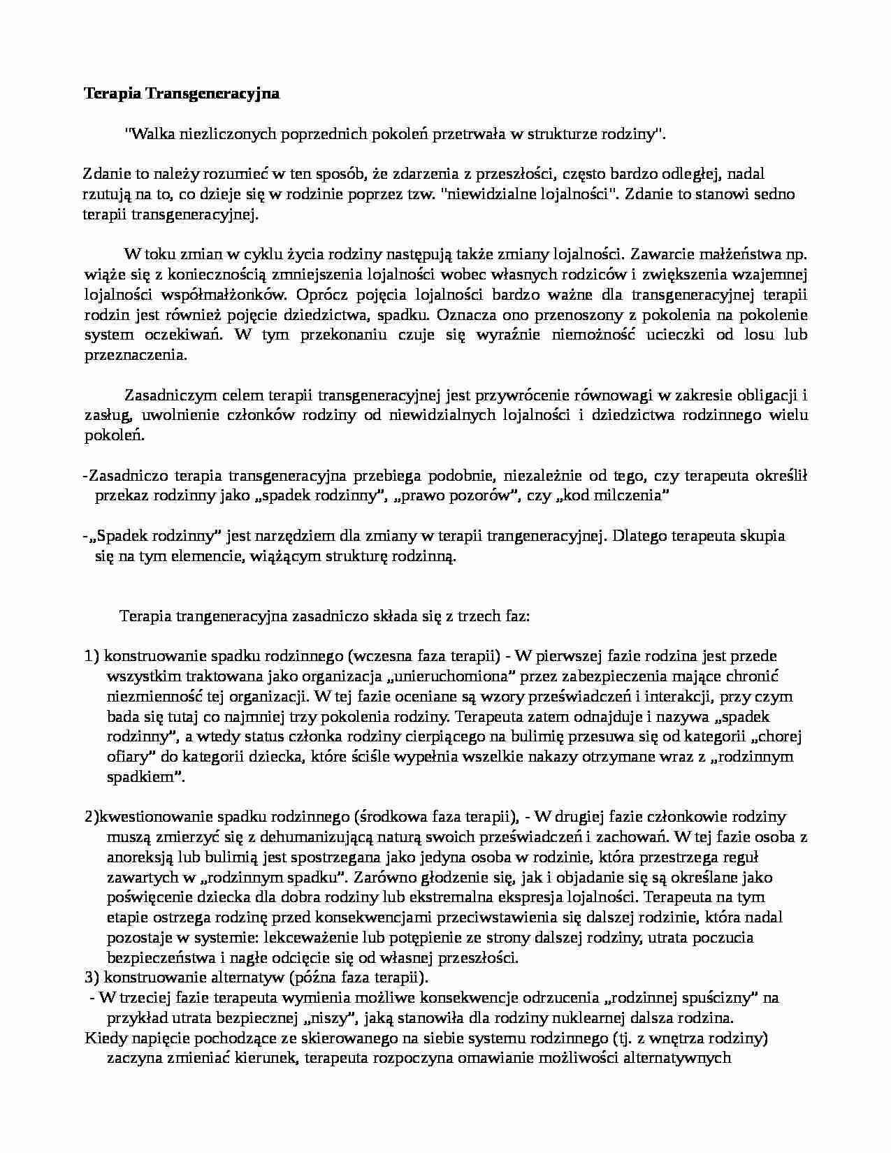 Terapia Transgeneracyjna - strona 1