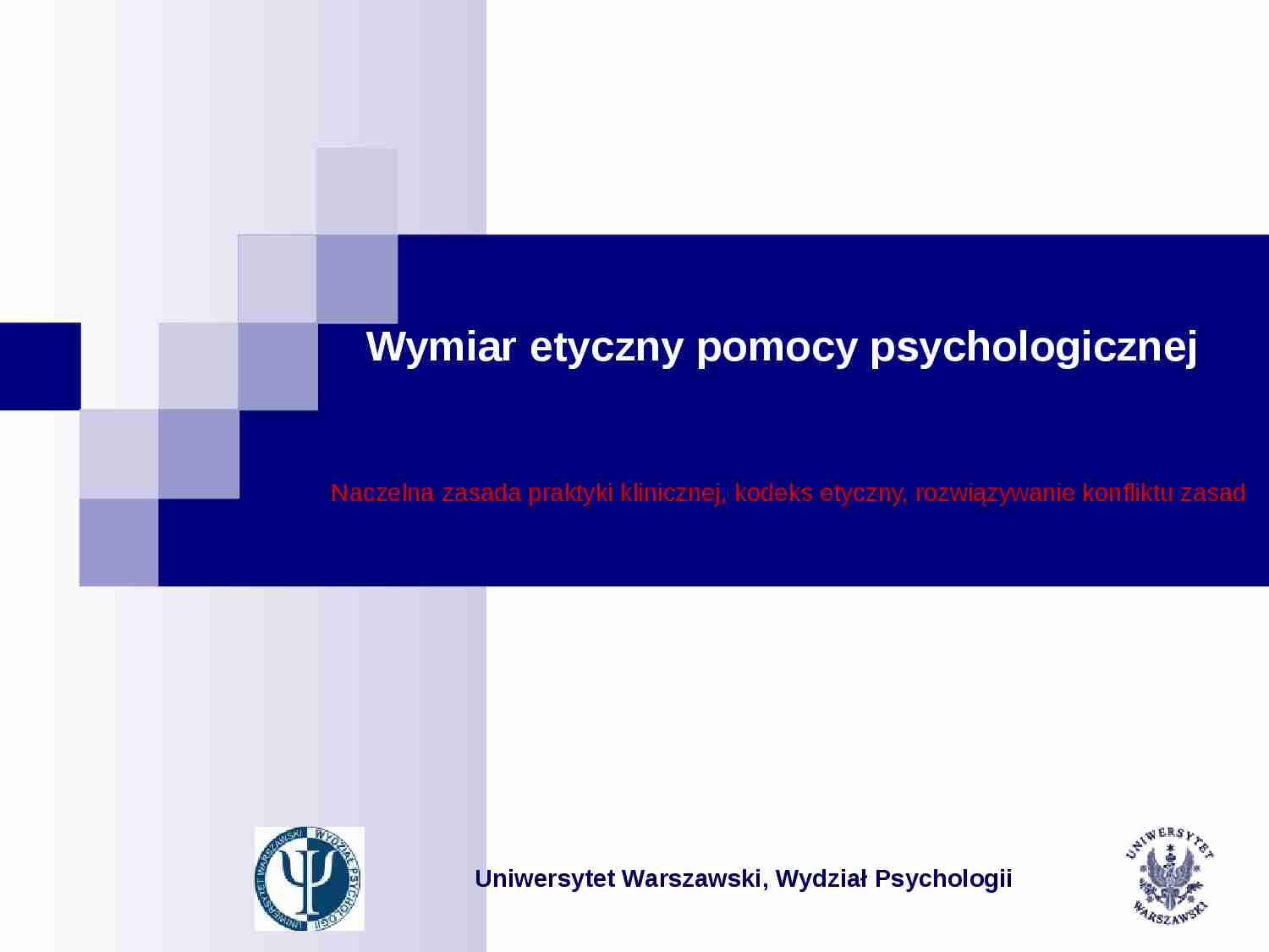 Wymiar etyczny pomocy psychologicznej - strona 1