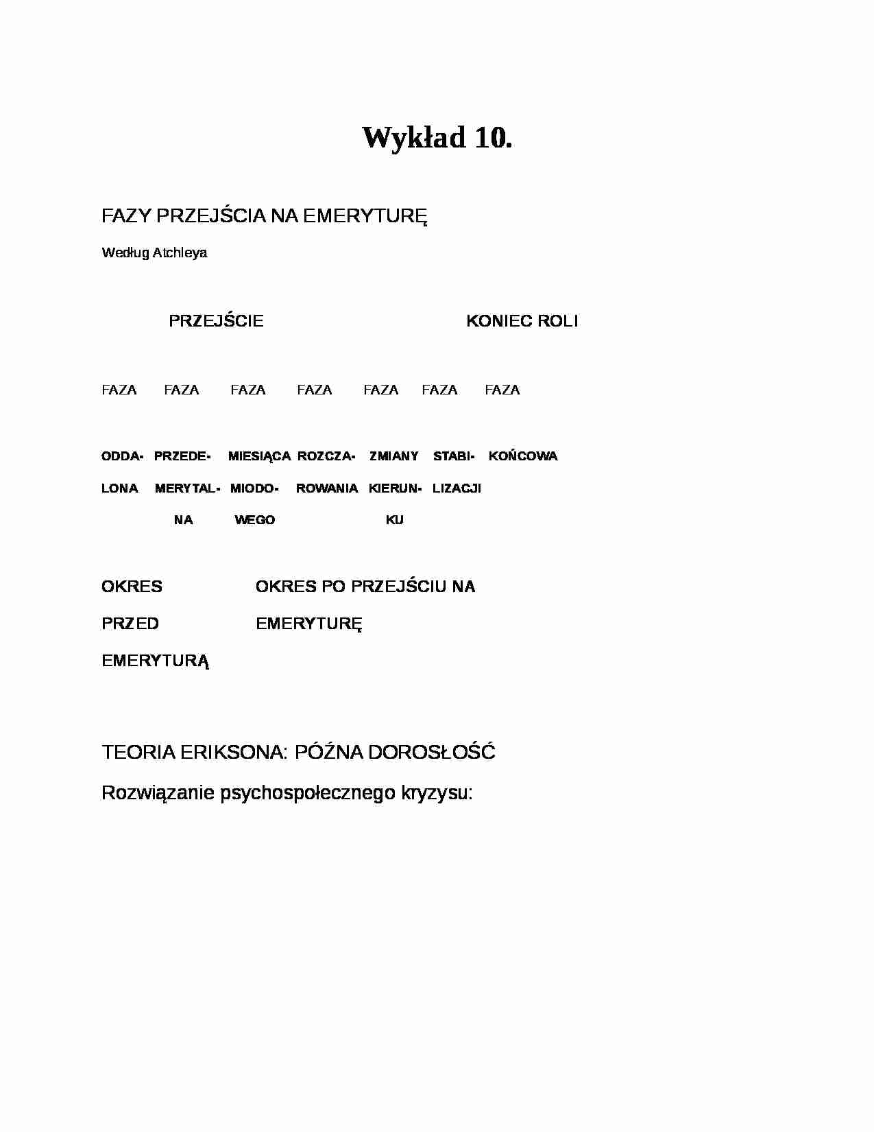 Fazy przejścia na emeryturę - strona 1