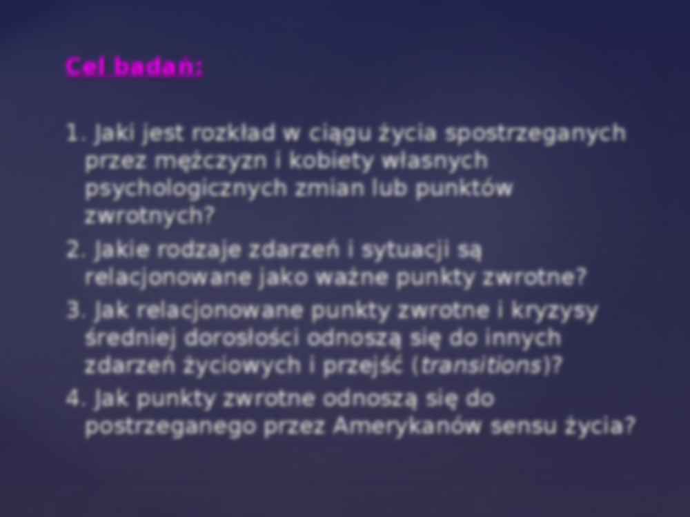 Kryzysy średniego wieku, punkty zwrotne i wydarzenia życiowe - strona 3