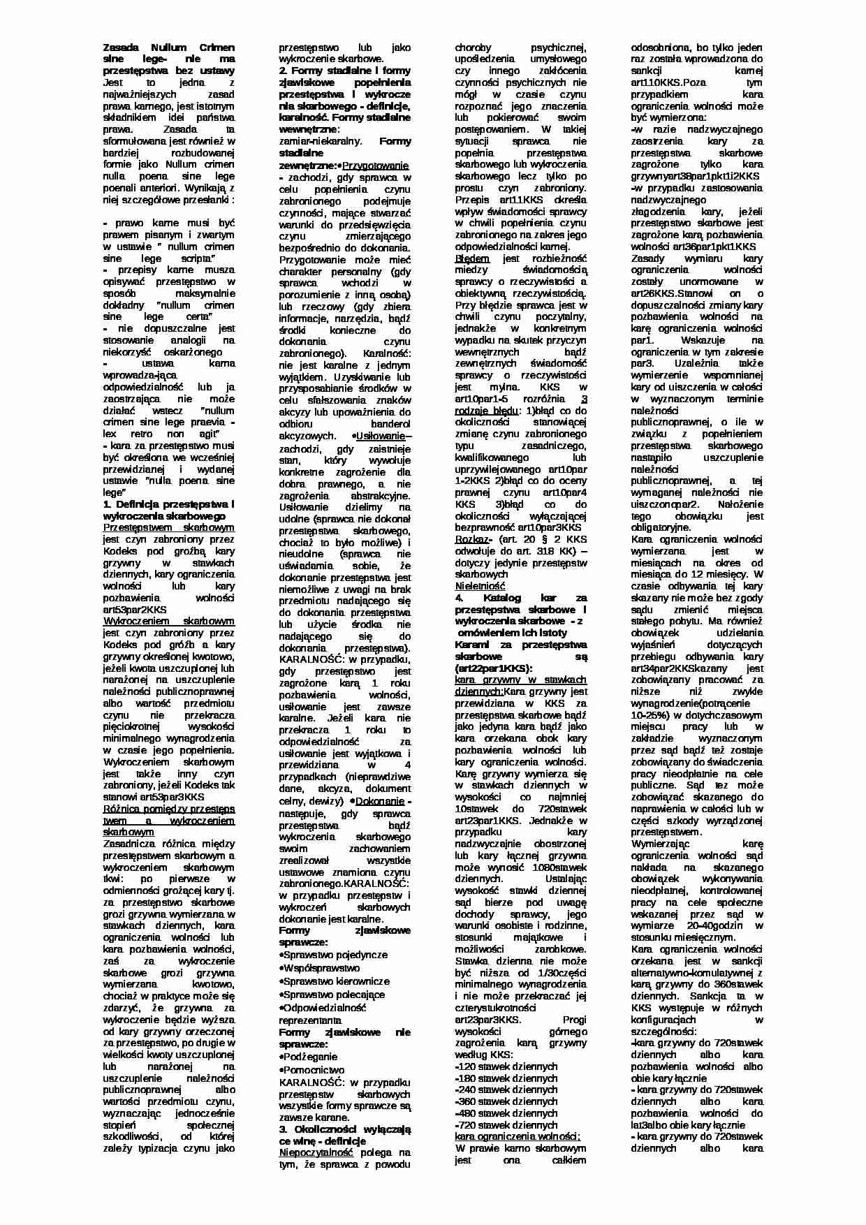 Prawo karno skarbowe-opracowanie - strona 1